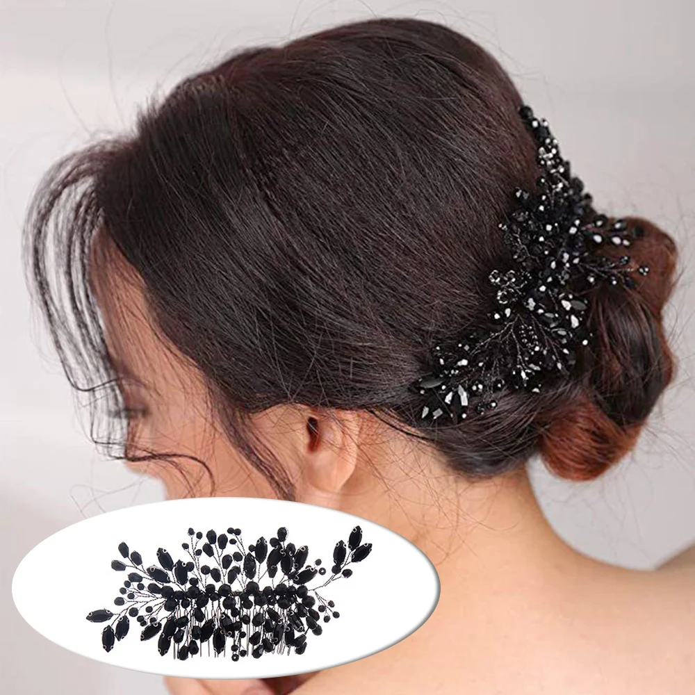 20/10-Teeth Woman's Hair Comb with Color-preserving Rhinestones Accessories for Banquet Wedding Dresses Skirts