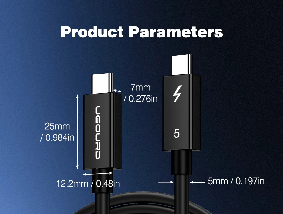 Thunderbolt 5 Kabel Weiches TPE 80Gbps Typ-C USB4 V2 Koaxialkabel USB-C zu C 240W 16K 8K für EGPU Mac MINI SSD iPhone 16 MacBook – Detail 21