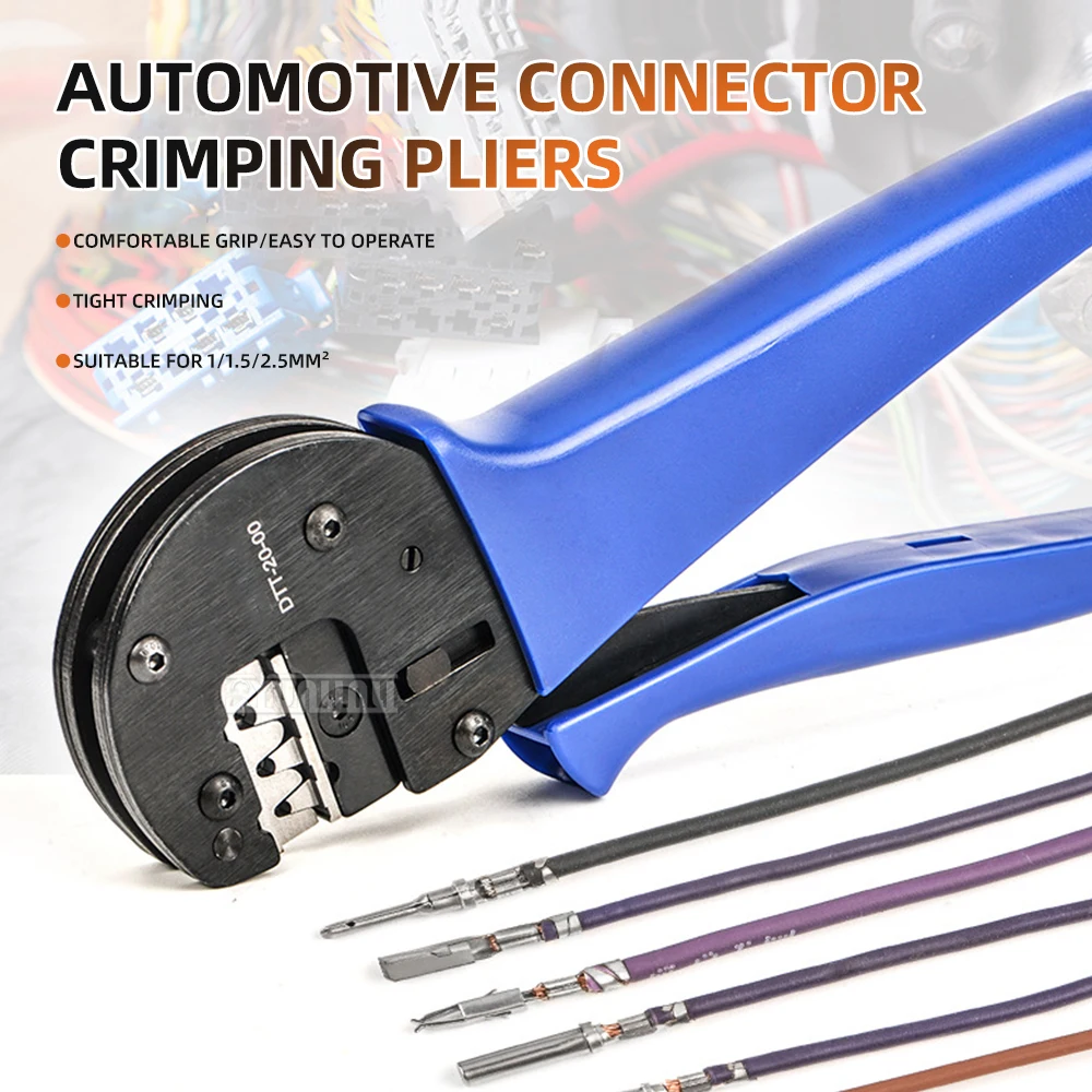 

Инструмент для обжима разъемов Deutsch DTT-20-00, для автомобильных клемм FC3, ручной обжимной инструмент с храповым механизмом для автомобильных жгутов проводов