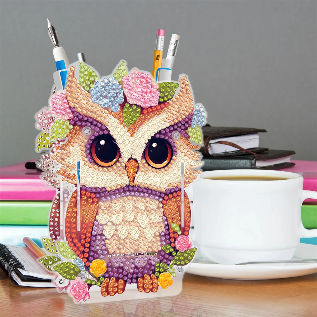 New Diamond Painting Pen Holder Cartoon Animal Diamond Mosaic Handmade Embroidery Student Handmade DIY Stationery Birthday Gift