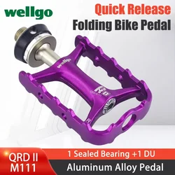 Wellgo Original QRDII M111 Quick Release Cr-Mo DU / Sealed Bearing Bicycle Pedal for MTB Bicycle Folding Bike Cycling Parts