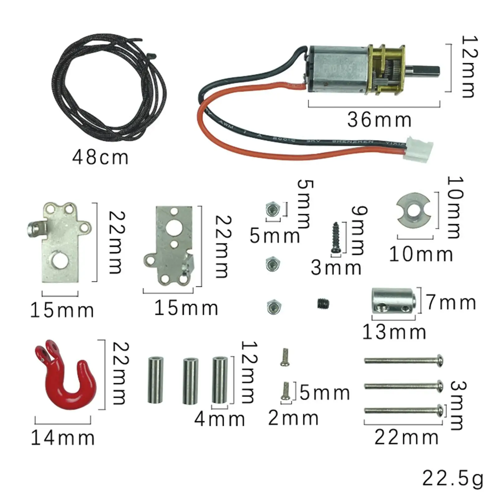 Remote Control Automatic Winch Upgrade for 1/12 Crawler RC Car Modification Parts