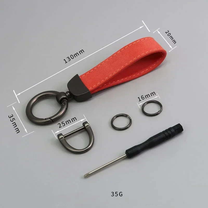 Laser Engrave Suede Car Key Chain Custom Logo Leather Keychain for Men and Women Retro Vintage Personalize Company Name Keyring
