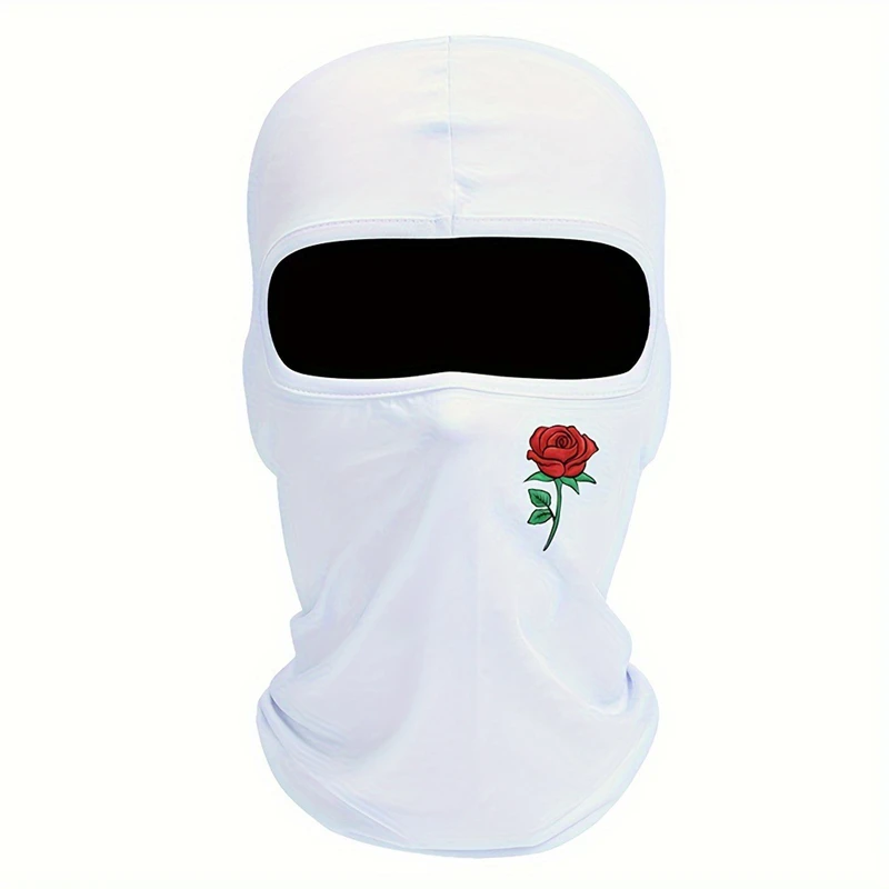 Rose Patterned Hat Optional Balaclava Hat Windproof Dustproof Breathable Unisex Outdoor Sports Full Face Super Elasticity Mask