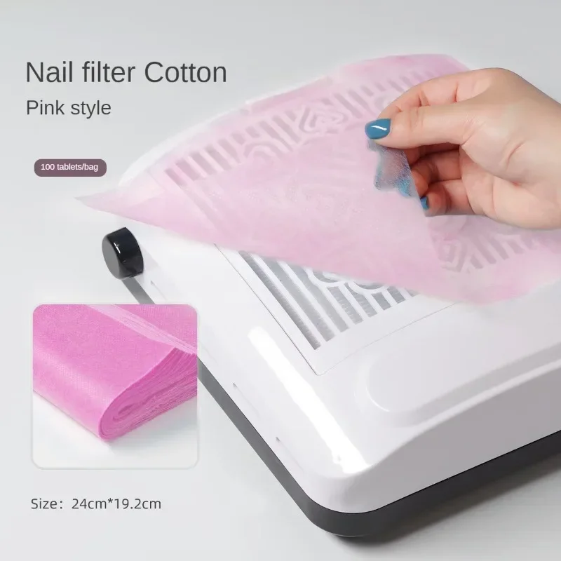 100pcs Nail Vacuum Filter Set Nail Art Dust Collector Filter Paper Dustproof Replace Nail Art Vacuum Cleaner Filter Paper