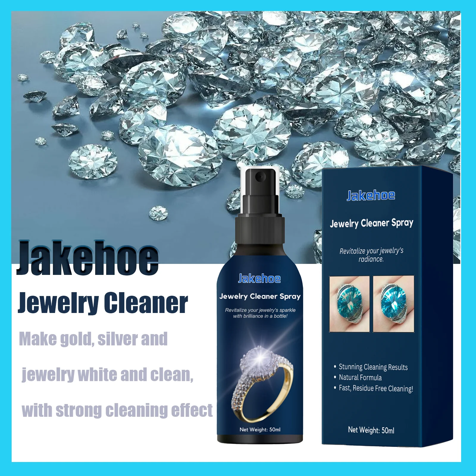 

50ml Jewelry Cleaner Necklace Jewelry Gold Jewelry Blackening Decontamination Anti-oxidation Maintenance Cleaner Restore Gloss