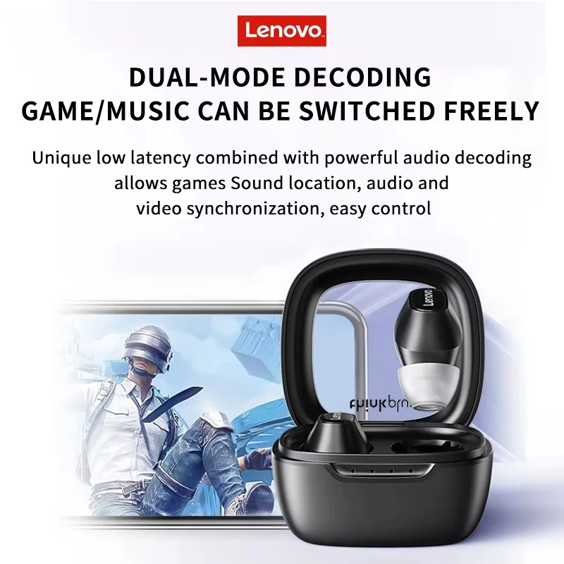 Original Lenovo XT62 Wireless Bluetooth V5.3 Earphones Intelligent Noise Reduction Earbuds Long Endurance Headphones with Mic