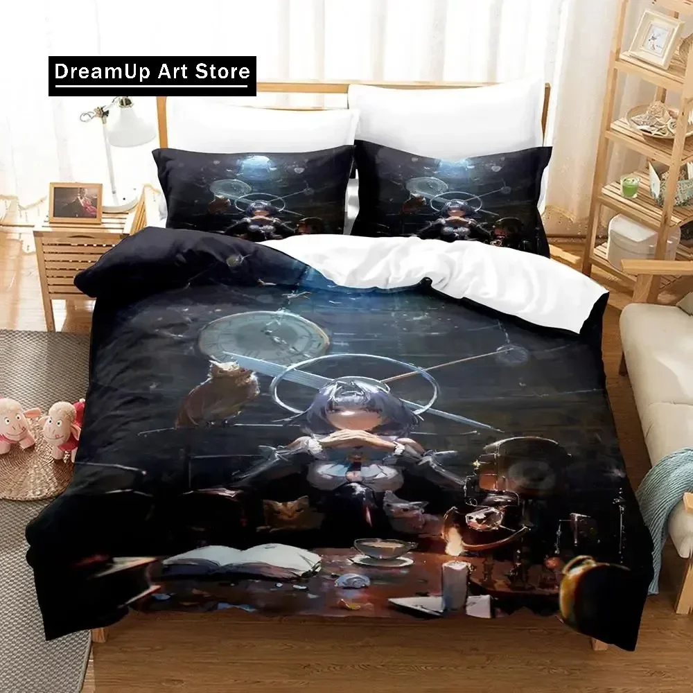 

2025 Ouro Kronii Bedding Set Single Twin Full Queen King Size Bed Set Adult Kid Bedroom Duvetcover Sets Anime parure de lit Bed