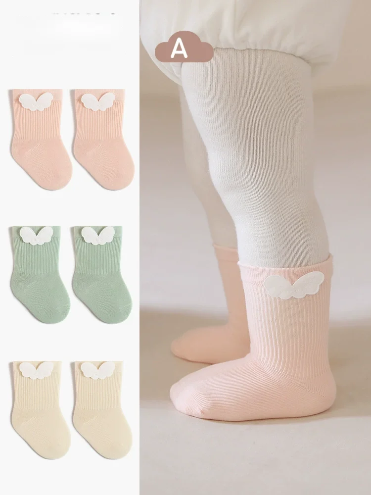 

Spring New 3Pairs/Lot Baby Girls Socks Cute Newborn Socks 0-5Year Infant Toddler Socks Boneless Kids Cotton Socks