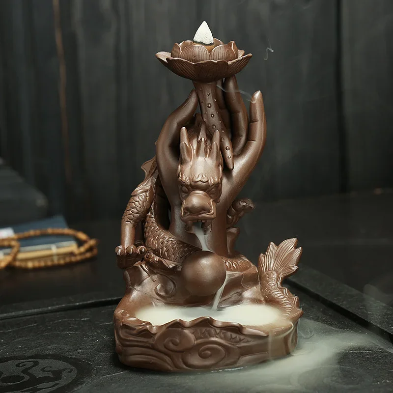 

Purple Clay Incense Dragon Backflow