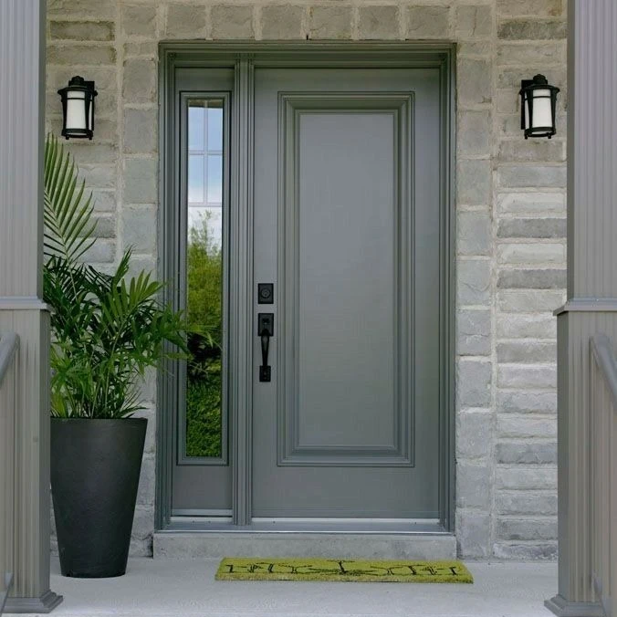 Villa Entrance Front Doors House Revolving Pivot Doors Aluminum Frame Wooden Grain Security Main Armored Residential Entry Doors