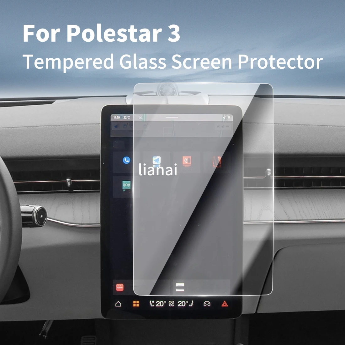 

Carplay Screen Protector Tempered Glass Protective Film Navigator Auto Car Stickers Accessories For 25 Polestar 3