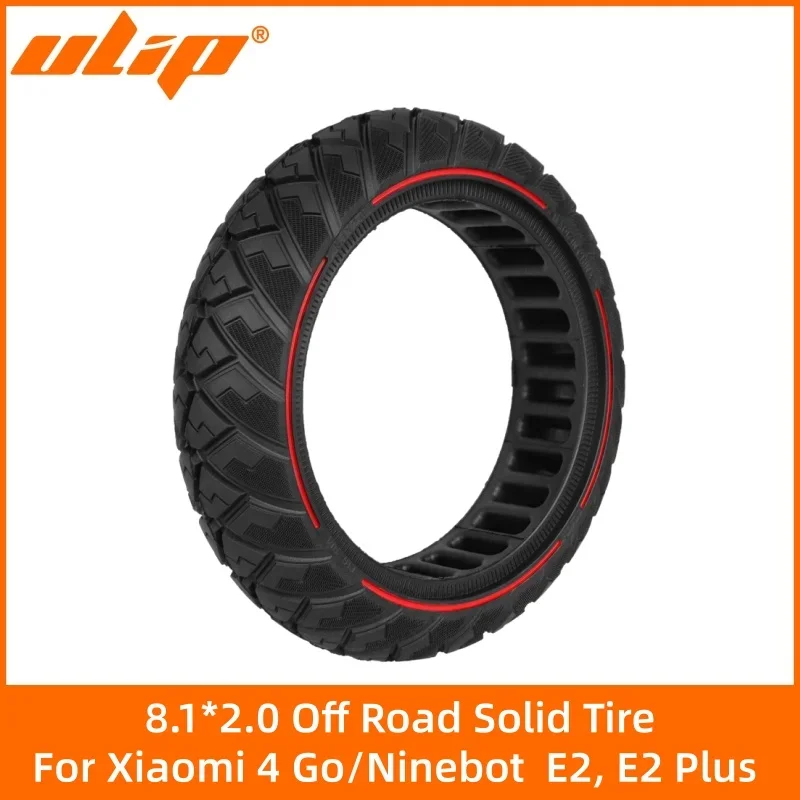 Ulip 10 Inch 8.10x2.0 Off Road Solid Tire for Xiaomi 4Go Ninebot E2&E2 Plus Electric Scooter Explosion Proof Scooter Tire Sets