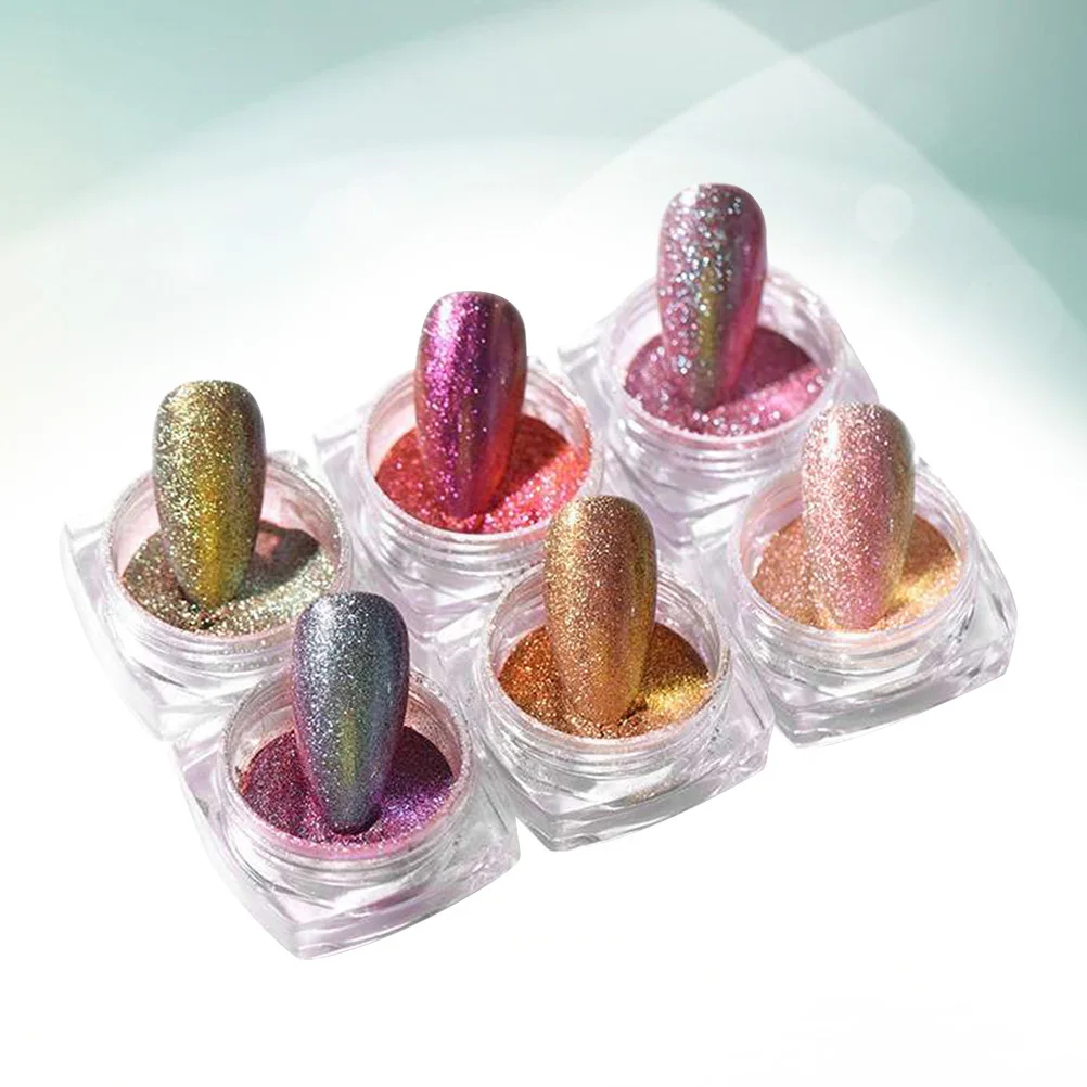 6 pezzi 6 colori set di polvere per sabbie mobili manicure luccichio glitter accessori per nail art fai da te perfetto per uso professionale domestico