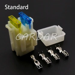 1 Set 2 Way Car Plastic Housing Fuse Box with 4pcs Terminals AC Assembly for Standard Fuse Middle Fuse Holder medium auto socket