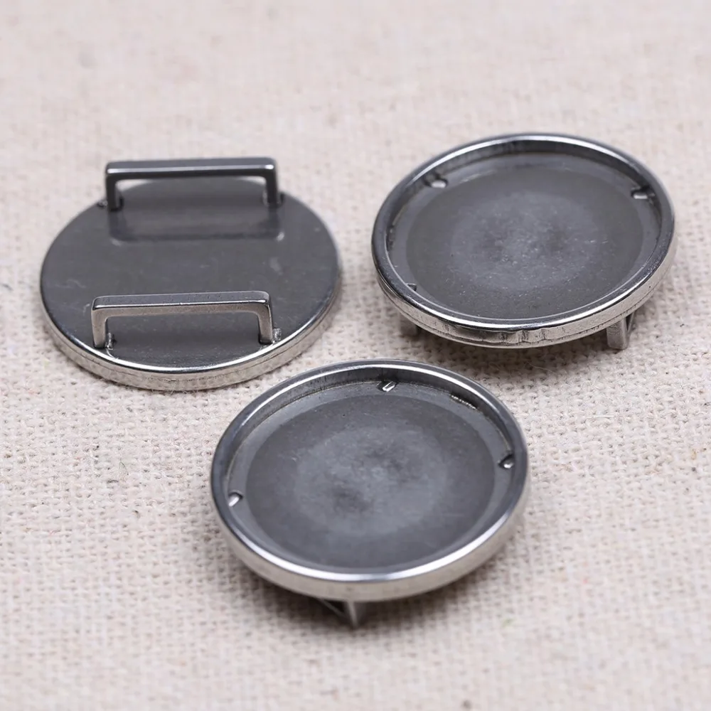 onwear 10pcs fit 20mm round slider cabochon base settings stainless steel blank cameo bracelet bezel trays diy jewelry findings