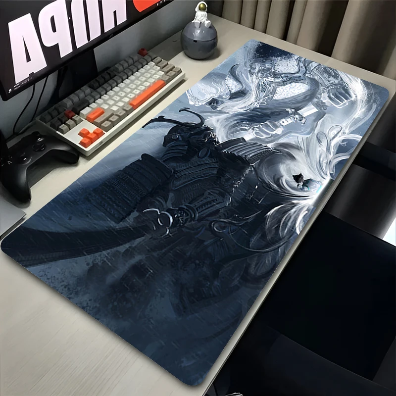 Samurai Warrior Mouse pad rubber anti-slip computer accessories keyboard pad large desk pad coaster PC carpet Game Mousepad XXL