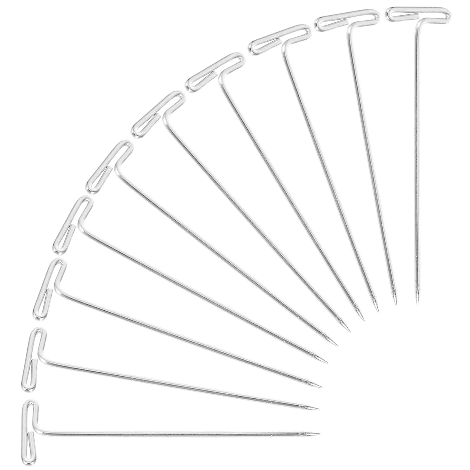 100 قطعة دبابيس الفولاذ المقاوم للصدأ T دبابيس للشعر المستعار عقد حاد سهل إدراج إزالة الحرفية حجب الحياكة الخياطة #1