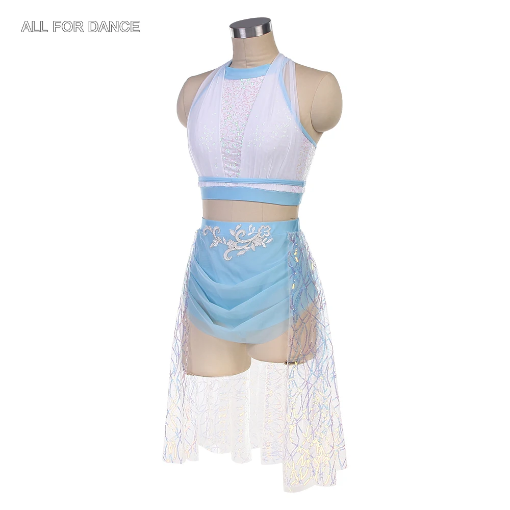 

25117 Sky Blue Sequin Spandex Bodice Ballet/Lyrical/Contemporary Dance Costumes Adult Girls Ballet Dance Dresses