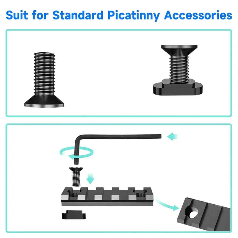 Conjuntos de substituição de parafusos e porcas PORK-Mlok compatíveis com sistemas ferroviários Forstandard Mount