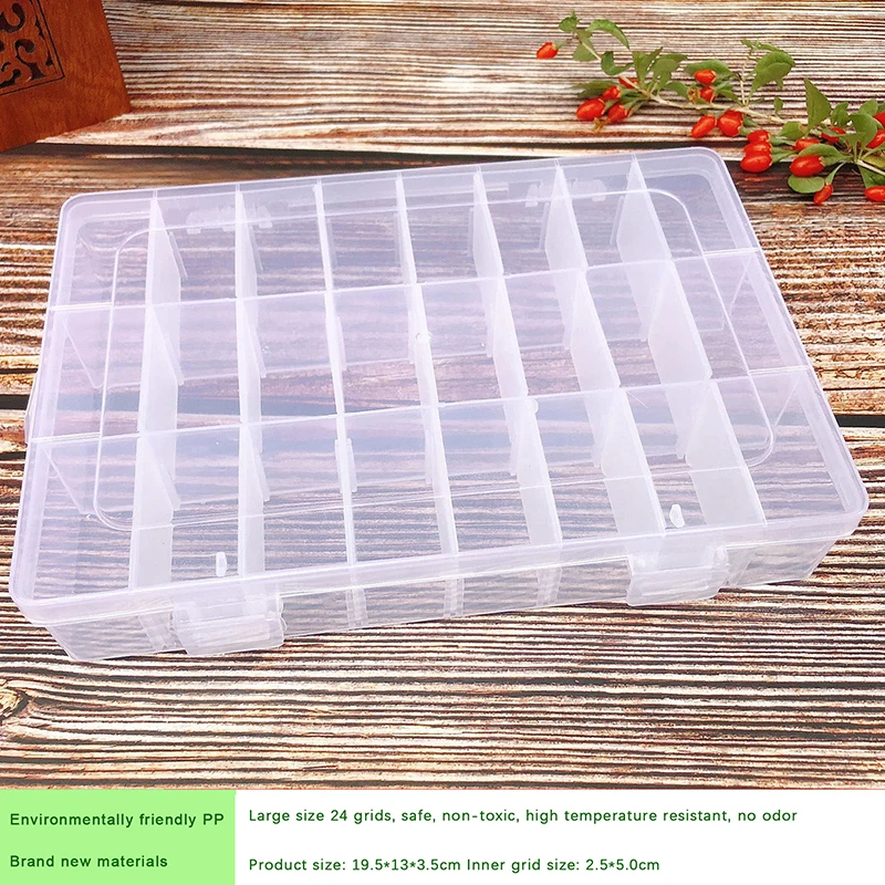 24-Compartment Transparent Storage Classification Detachable Large Storage Box