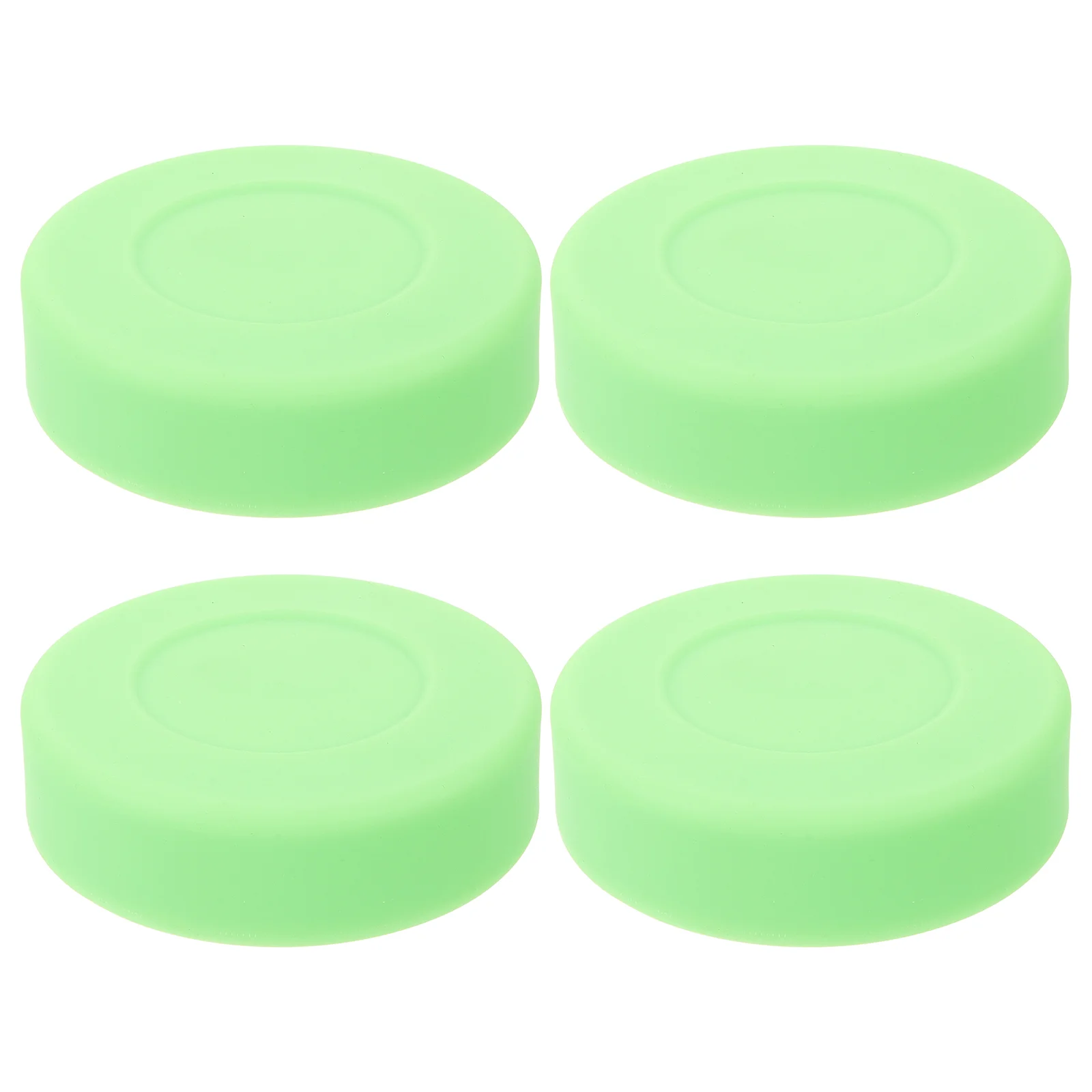 4 Pcs Hockey Pucks Ice Flat Ball Outdoor Sports Supplies Accessory Pvc Green for Training Child