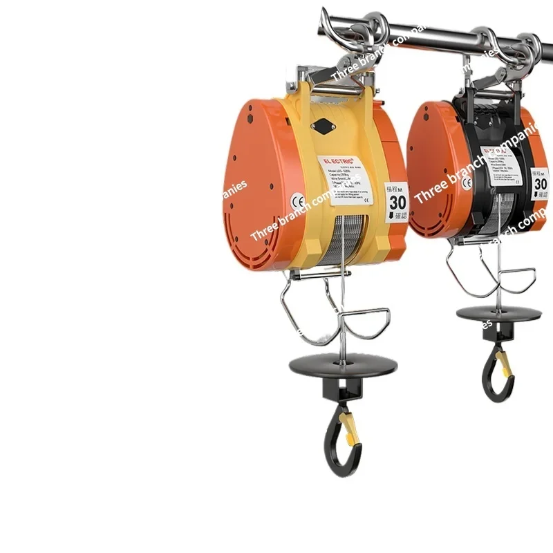 Electric Hoist 220V Household Remote Control Portable Hanging Hoist Hoister Air Conditioning Lifting Crane