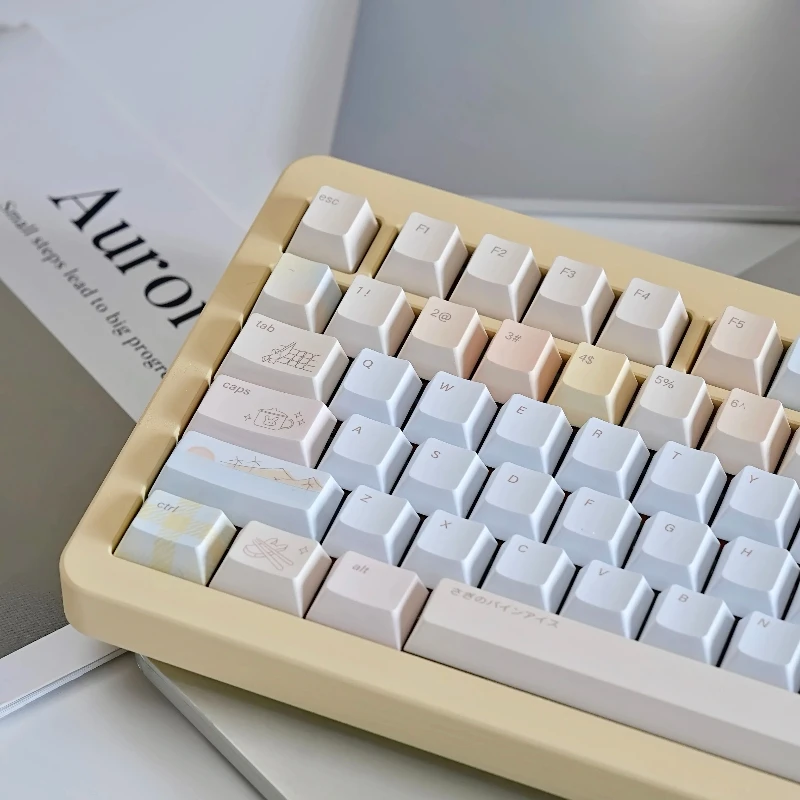 Pineapple Shaved Ice Theme Keycaps Set Cherry Profile 1.7mm PBT Cross Switch Custom Original Handmade Keyboard Accessories Gift