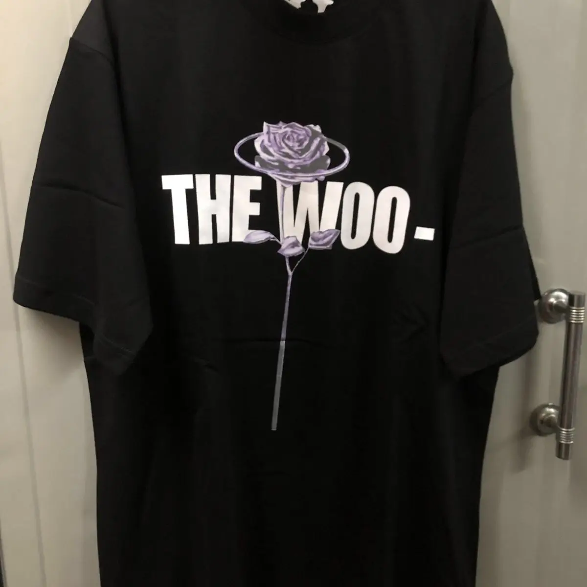 Stock VLONE FOG X POP SMOKE Co-titled Album Peripheral THE WOO Rose Short Sleeve TEE Male High Quality