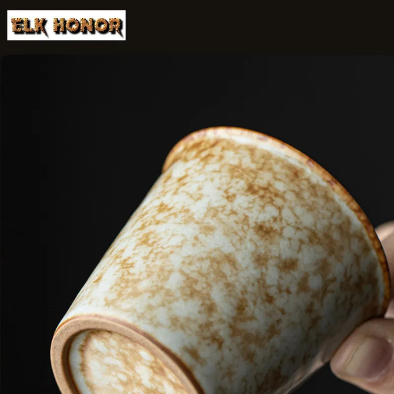 100ML Antique Flint Red Hand-held Cola Mug Bubble Teacup Cold Hot Water Jug Hand Warmer Office Water Cup Tableware Ornaments