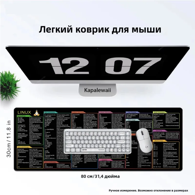 

100x50cm Commands Line Mouse Pad Large Mousepad Linux Shortcuts For Red Hat Ubuntu OpenSUSE Arch Debian Unix Programmer Desk Mat