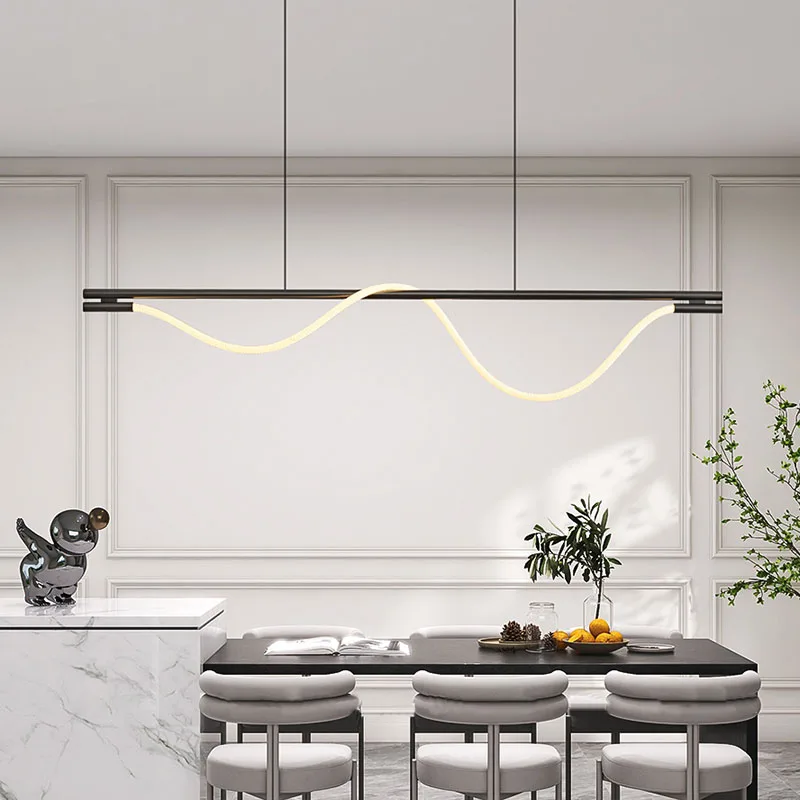 Minimalist Linear Chandelier Light Modern Pendant Light For Dining room Hanging Lamp For Kitchen Island Long Hanging Light