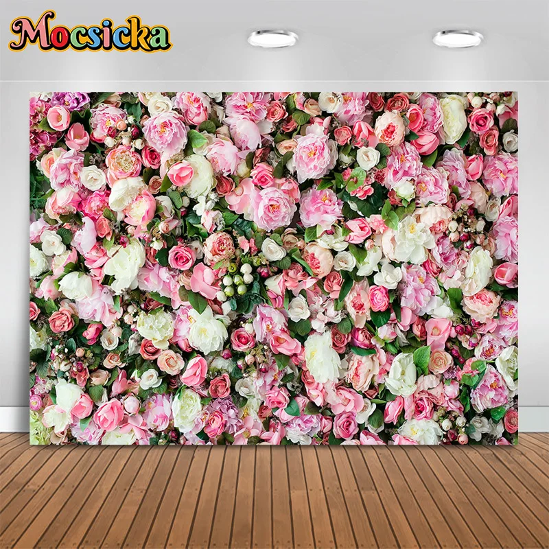 

Mocsicka Photography Backdrops Pink Floral Decor Backgrounds Girls Birthday Party Adult Children Maternity Photo Booth Banner