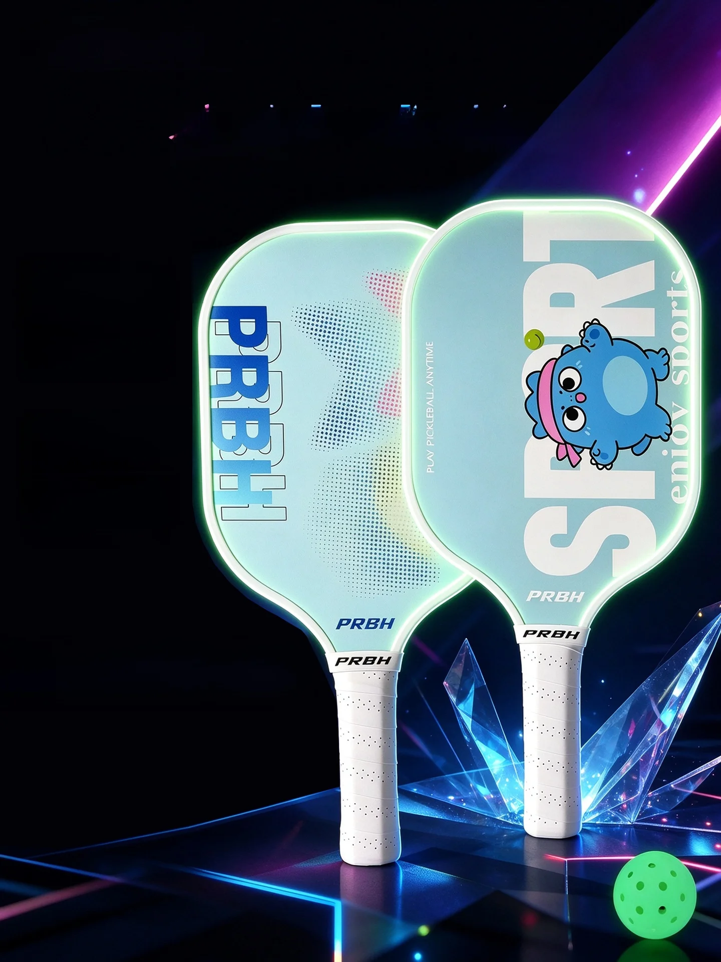 set-completo-di-racchette-da-pickleball-luminose-per-uso-notturno-ideale-per-principianti-bambini-e-genitori-telaio-in-fibra-di-vetro-con-stampa-uv-design-leggero