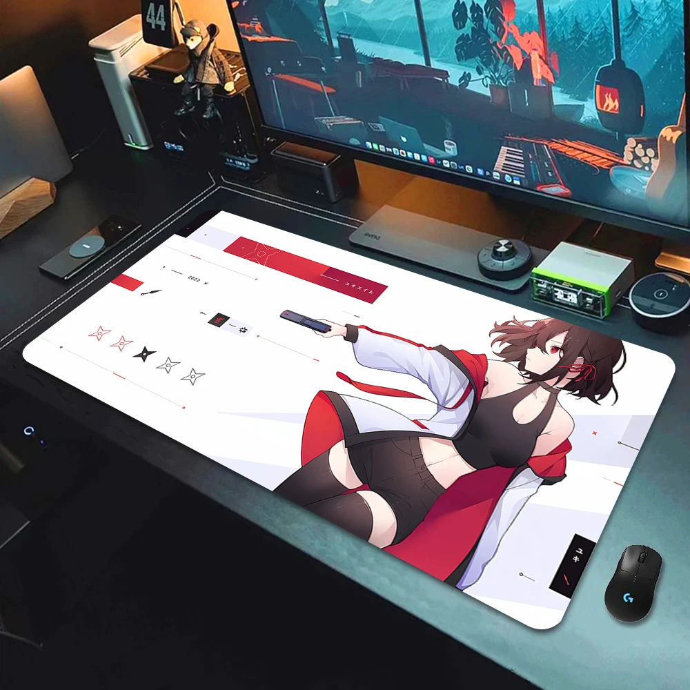 Yuki Aim เมาส์ HD พิมพ์เกมขนาดใหญ่ Mousepad อุปกรณ์เสริมเกม Anime Mouse Pad แป้นพิมพ์คอมพิวเตอร์โต๊ะ Gamer Mausepad XL