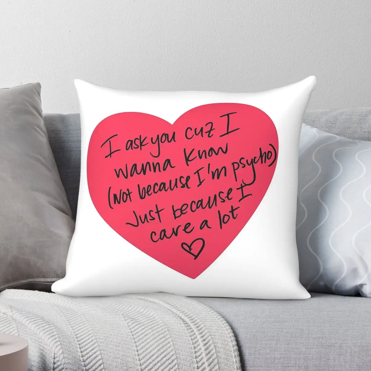 Not Because I'm Psycho Amy Shark Pillowcase Polyester Linen Velvet Creative Zip Decorative Sofa Cushion Cover Wholesale