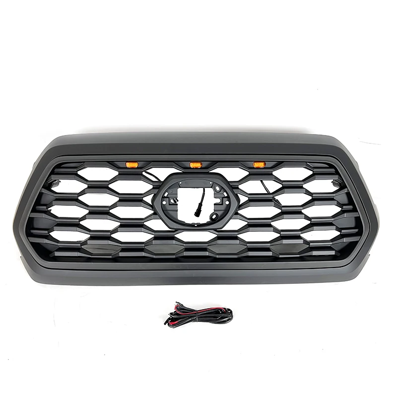 2019-2022 Auto Parts Mesh Black Front Hood Bumper Grille Outer Frame Grille Cover Fit For Toyota Tacoma