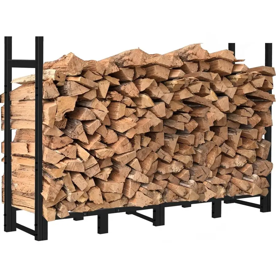 

Firewood Rack Outdoor Adjustable Heavy Duty Wood Rack Fire Wood Holder for Indoor Storage Fireplace Metal Lumber Organizer Stand