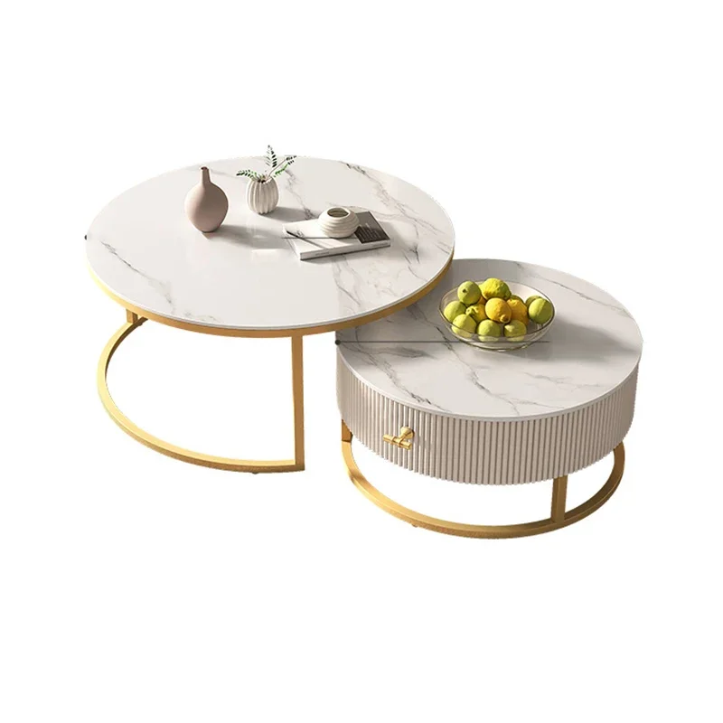Console de café da manhã mesa de mármore jantar metal café médio branco bistrô mesa lateral sofá orta sehpa móveis multifuncionais