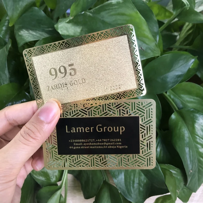 custom 2023 Hot Personalized Luxury Gold Stainless Steel VIP Membership Blank Credit Cards Metal Business Cards for Laser Engrav