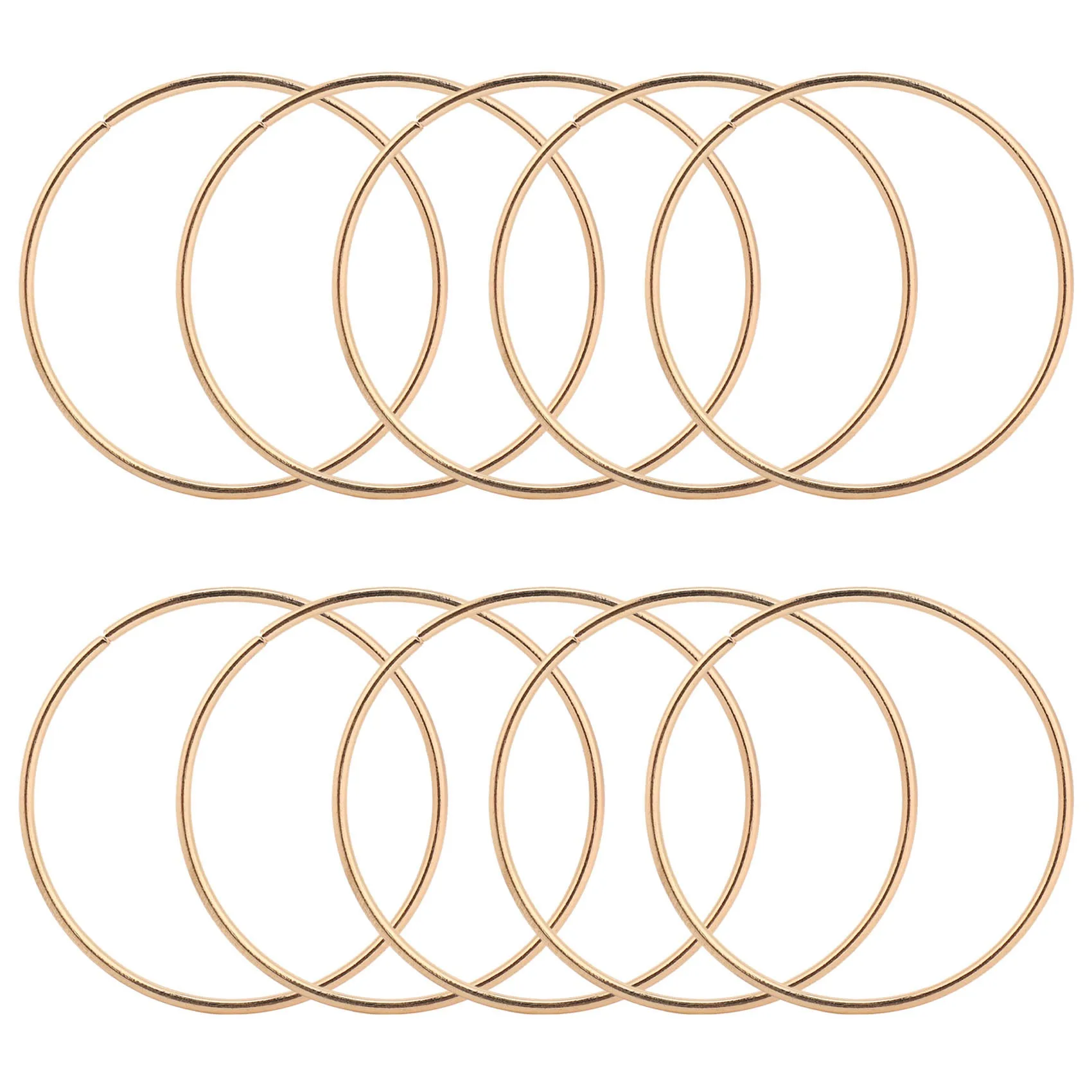 

N87R 10 Pack 3 Inch Gold Dream Catcher Metal Rings Hoops Macrame Ring for Dreamcatchers and Crafts