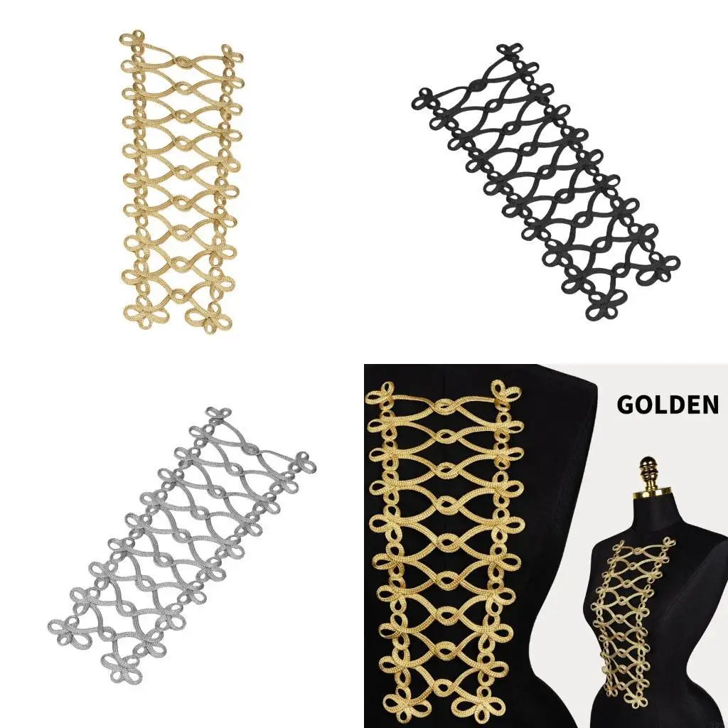 Ironing on Lace Border Cord Braided Iron on Patches Appliques For Tailoring Y08E