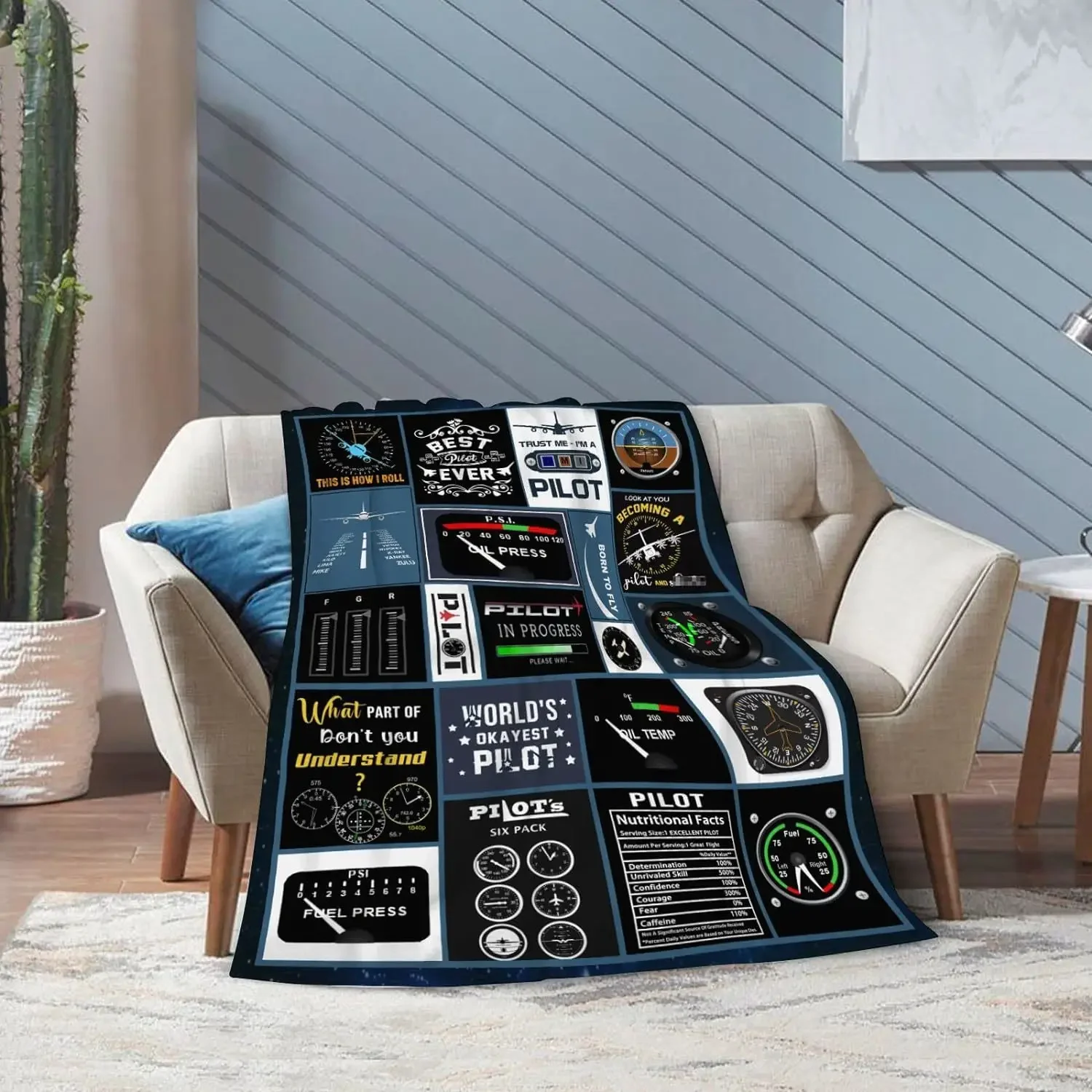 Pilot gifts, aviation gifts, pilot aviation blankets, pilot gifts, aviation pilot instrument gifts blankets, super soft blankets