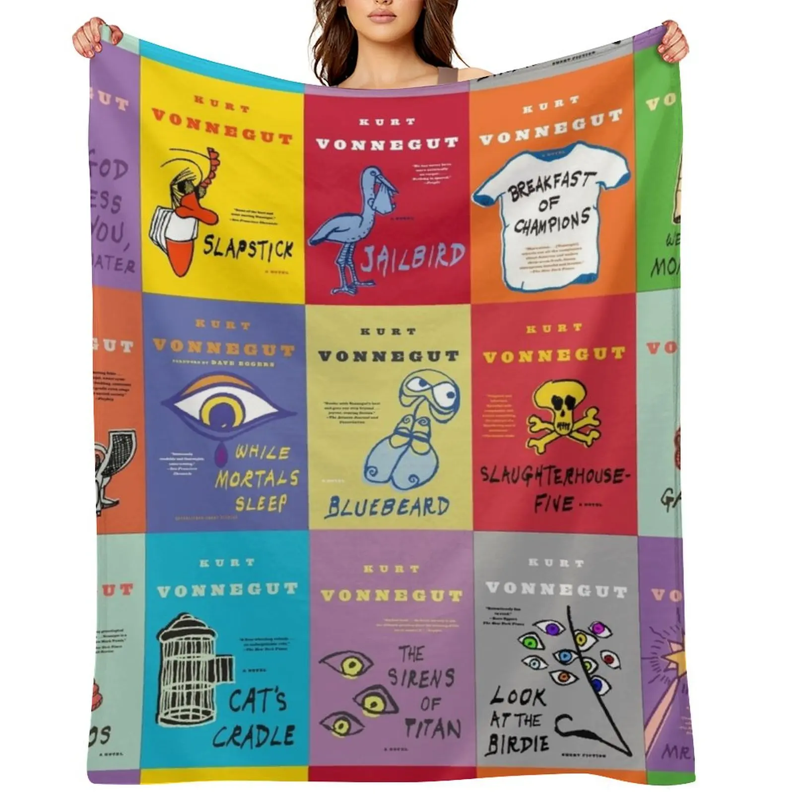 

The Works of Kurt Vonnegut Throw Blanket Hairys blankets ands Stuffeds Fashion Sofas Blankets