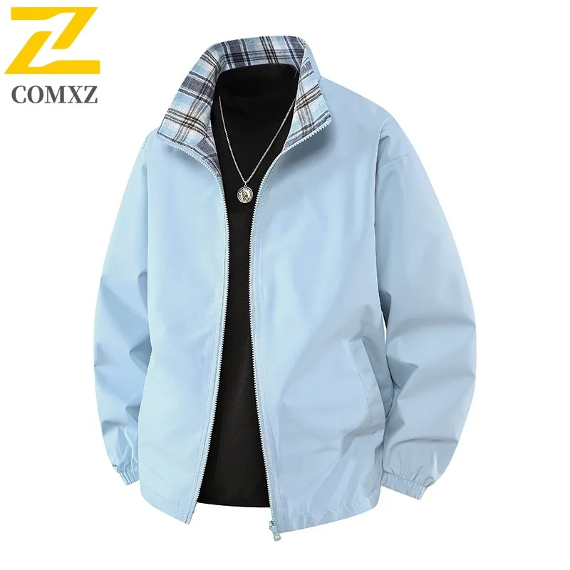

COMXZ Male Jackets New 2025 Leisure Turndown Collar Single Camping Waterproof Jacket Climbing Windproof Outdoor Autumn Wear
