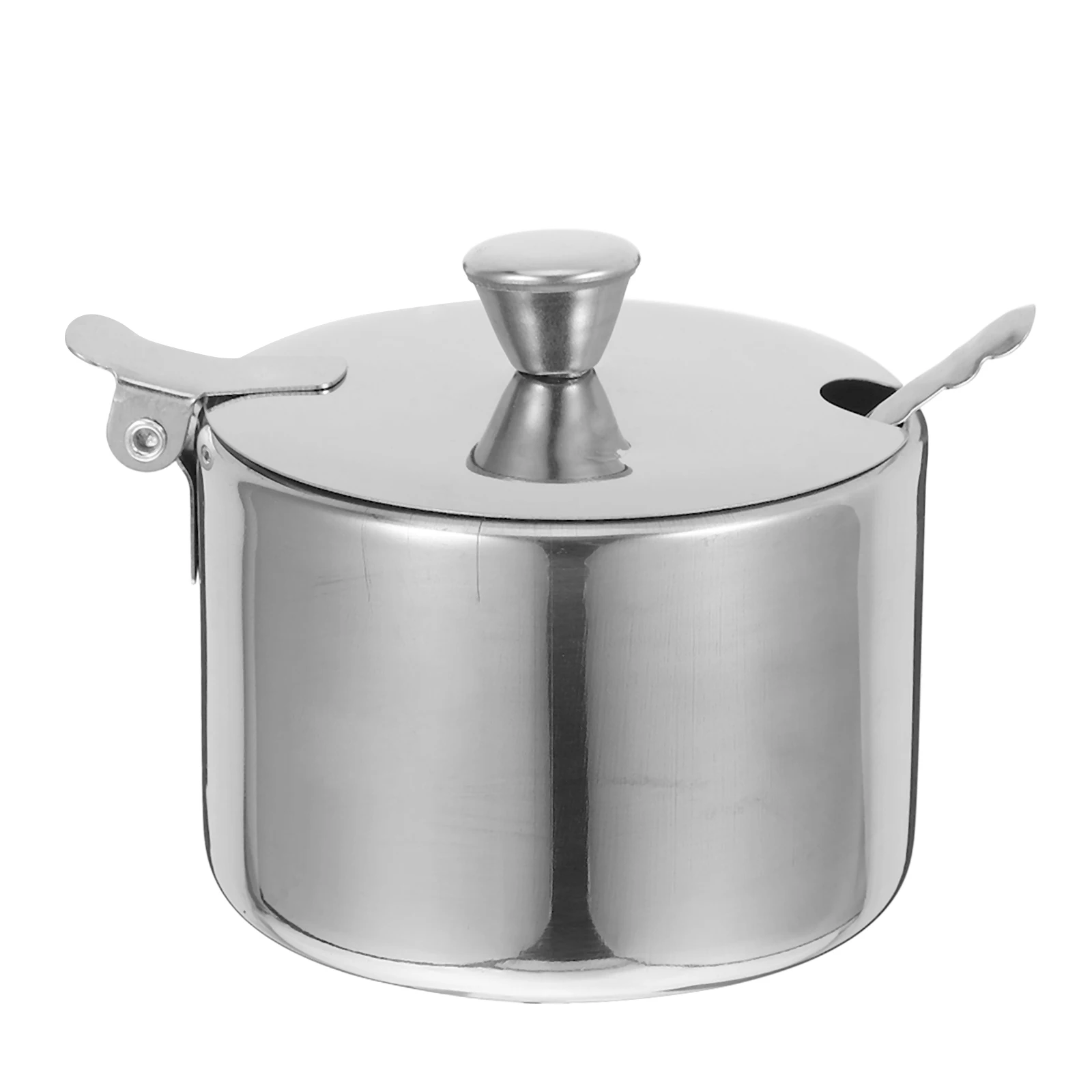 

Seasoning Jar with Spoon Stainless Steel Box Container Countertop Containers Condiment Storage Pot