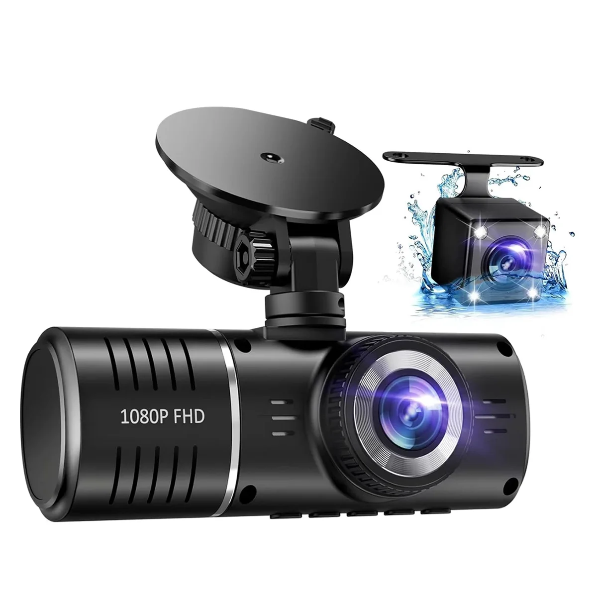 

Car Dash Cam,3 Channel Dash Cam,1080P Dash Cam Front and Inside, Triple Dash Cam, G-Sensor, 24Hr Parking, Loop Recording