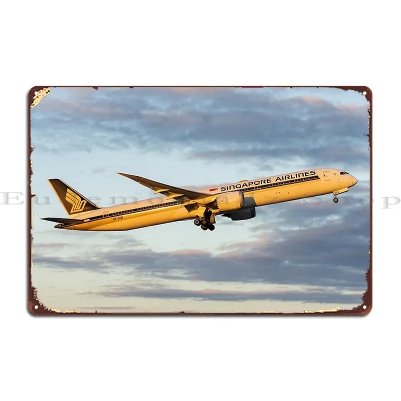 Singapore Airlines Boeing 787 10 Dreamliner Metal Sign Wall Decor Decor Cave Personalized Mural Tin Sign Poster