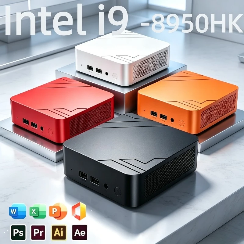 2026 Intel Core I9 8950HK Portable PC Computer Windows Mini PC 16GB RAM 512GB/1TB/2TB SSD WiFi 6 BT 5.2 4K Gaming Pc Desktop
