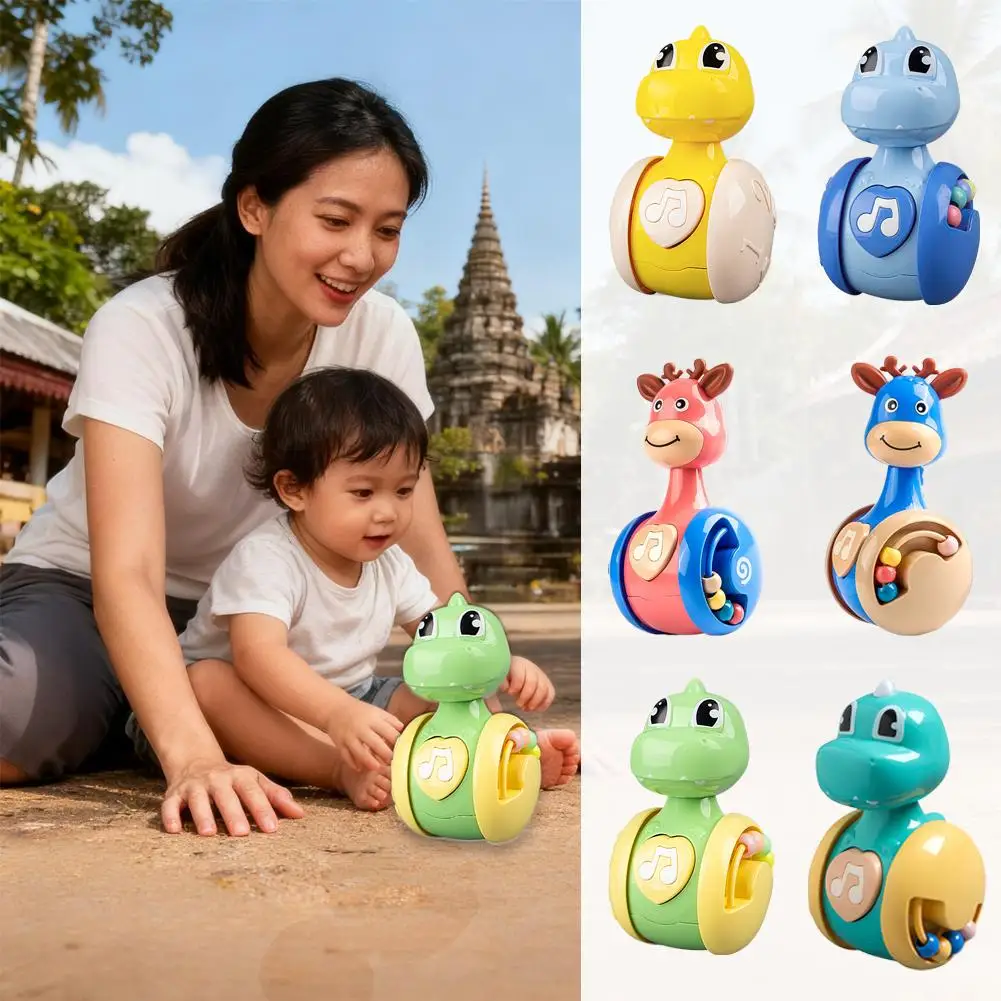 ของเล่นสัตว์ล้มลุก ของเล่นเขย่ามือเด็ก ของเล่นเสริมพัฒนาการ เหมาะสำหรับการเรียนรู้การปีนป่ายและการศึกษาปฐมวัย